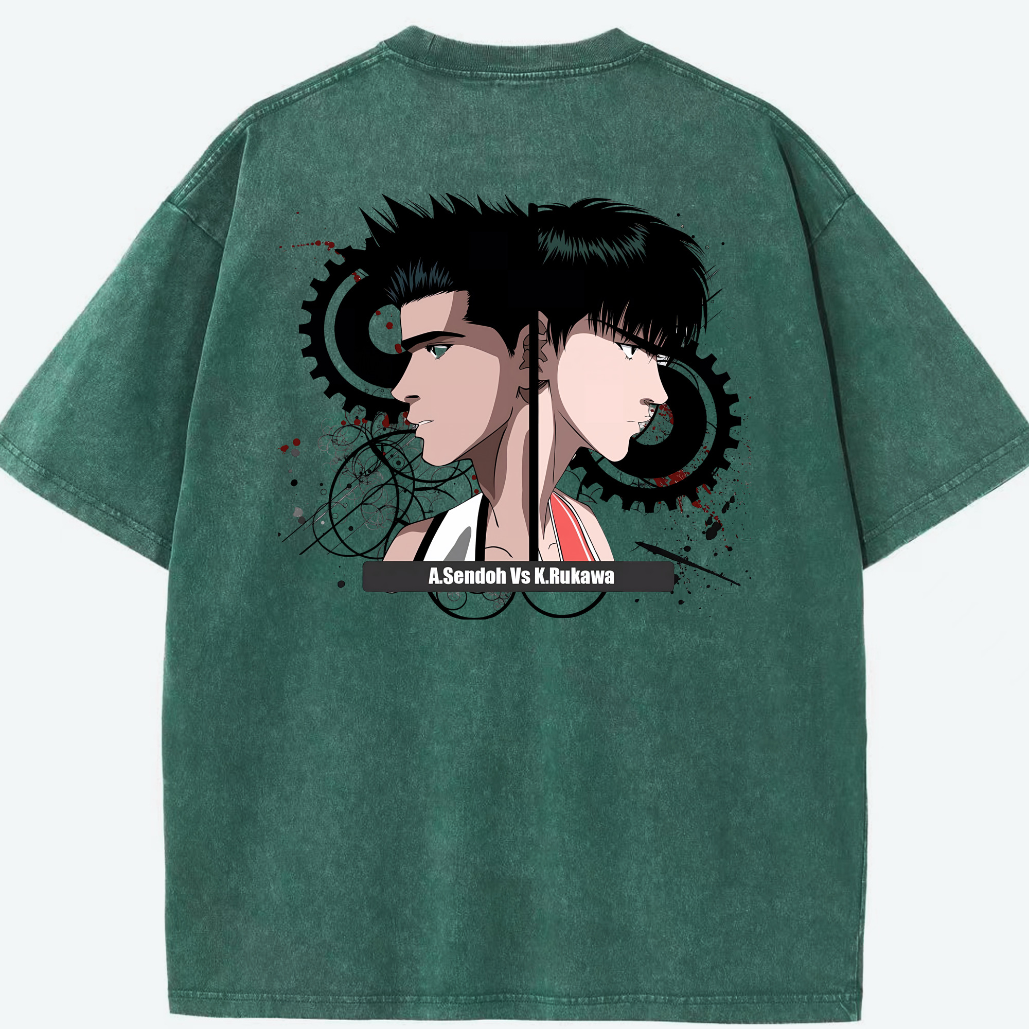 （画像用） SLAM DUNK／スラムダンク 綿100% ヴィンテージ風 半袖Tシャツ（背面プリント）